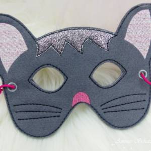 Stickdatei Maske Katze für den Rahmen ab 13 cm x 18 cm, Fasching, Party, Kind, Karneval Bild 2