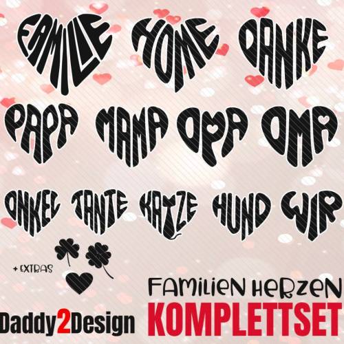 Familien Herzen - KOMPLETT SET