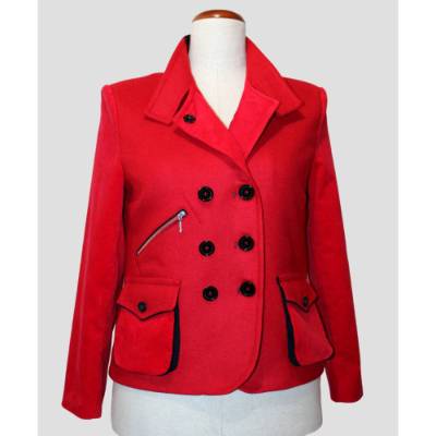  Damen Jacke im Caban-Stil Rot