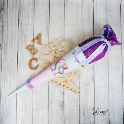 Schultüte Stoff Ballerina Fee Schmetterlinge Lila mint Rosa mit Tüll 70cm 85cm *personalisierbar und mit Kisseninlet