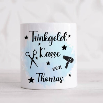 Spardose Trinkgeldkasse mit Name personalisiert Friseur Trinkgeld Geschenk Kollegin 