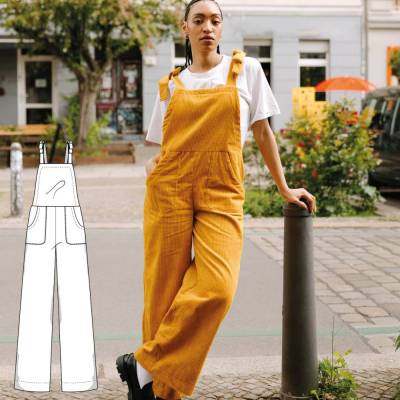 Latzhose Schnittmuster PDF Download Overall Leinen Cord