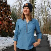 Schnittmuster Damen Bluse Größe 32 - 62 mit 3/4-Ärmel, halber Knopfleiste, Liegekragen Bild 6