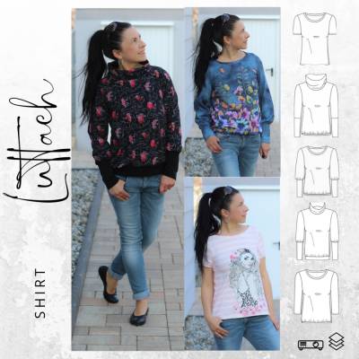 Ebook PDF Schnittmuster Damen Ebook Shirt LUTTACH Gr. XS-XXL