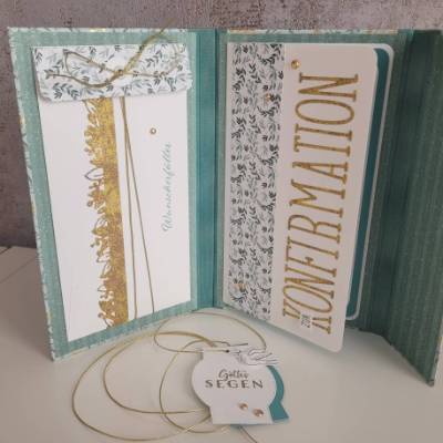 Geldgeschenk, Gutscheingeschenk zur Konfirmation, besondere Geschenkidee, Buchkarte