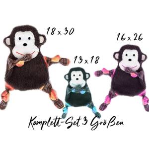 Stickdatei Affe Kuscheltuch ITH in drei Größen, Schmusetuch, Kuscheltier, Schnuffeltuch Bild 1