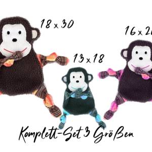 Stickdatei Affe Kuscheltuch ITH in drei Größen, Schmusetuch, Kuscheltier, Schnuffeltuch Bild 3