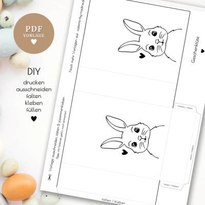 Geschenktüte mit Tütenklappe PDF Datei A4 