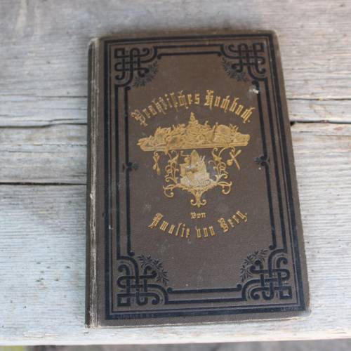 Praktisches Kochbuch von Amalie von Berg | Schulbuchhandlung F.G. L. Greßler 1896 | Leinen Altdeutsche Schrift