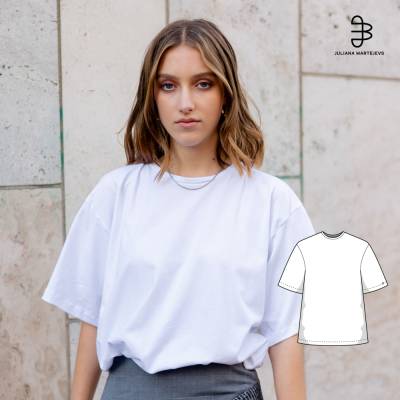 Oversized T-Shirt Schnittmuster PDF Download Jersey T-shirt
