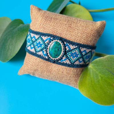 Makramee Armband mit Chrysokoll