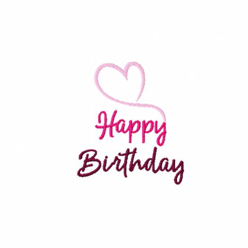Stickdatei Schriftzug Happy Birthday, Glückwunsch, Geburtstag, Schrift