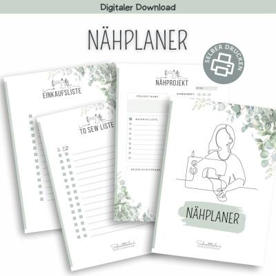 Digitaler Nähplaner zum Ausdrucken | Nähprojekt planen & Einkaufsliste | DIN A4 PDF Download
