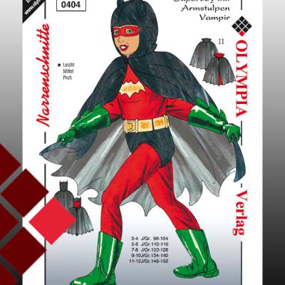 Batman / Superboy / Vampir Schnittmuster zum selber nähen, Karneval, Kostüm