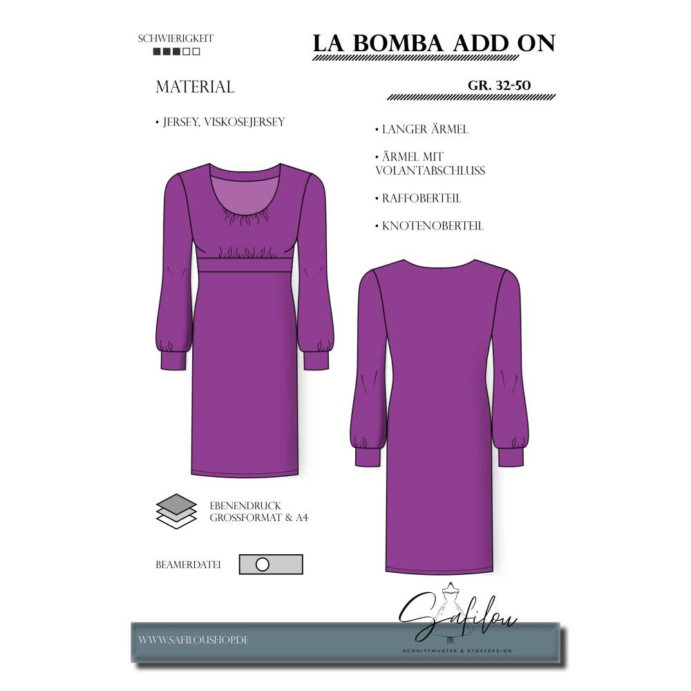 Add-Ons für das PDF Schnittmuster Kleid La Bomba – Dein ultimativer Baukasten für vielseitige Looks! Bild 1