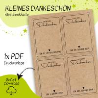 Druckvorlage kleines Dankeschön - Dankeskarte - Danke für alles - Kleinigkeit - Geschenkidee - bedanken Bild 2