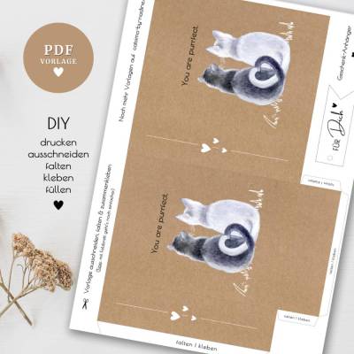 Geschenktüte mit Geschenkanhänger PDF Datei A4 