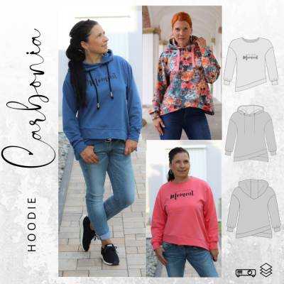 Ebook PDF Schnittmuster Damen Hoodie CARBONIA Gr. 32-54