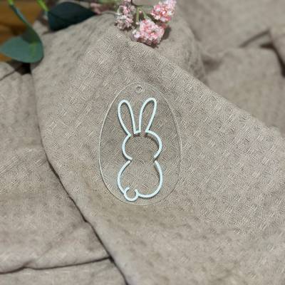 Acrylglas-Ei „Hase Linie“ – Minimalistische Osterdeko mit filigranem Laserschnitt
