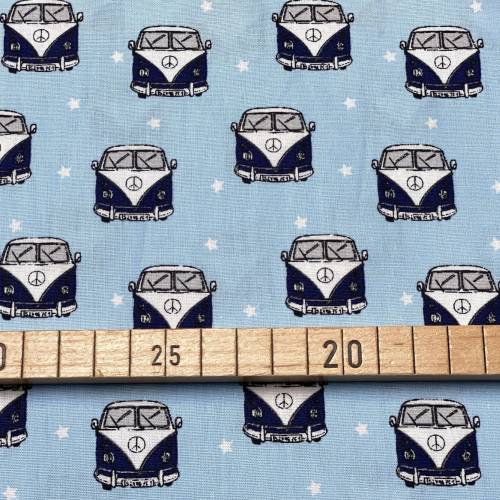 Baumwollstoff Bulli - 11,00 EUR/m - hellblau - 100% Baumwolle