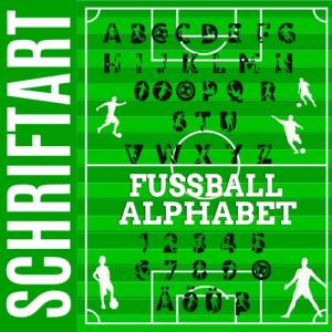 FUSSBALL ABC als Schriftart UND als svg, dxf Plottdatei Bild 1
