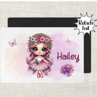 Tischset Ballerina Kinder personalisiert mit Name Mädchen Platzset Platzdeckchen Geschenk Einschulung 