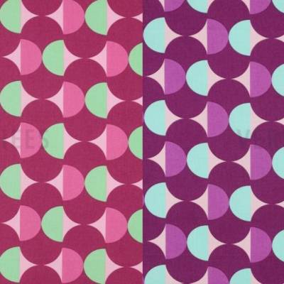 ♕ Baumwollstoff beschichtet Retro Beere und Lila wasserabweisend 50 cm x 145 cm