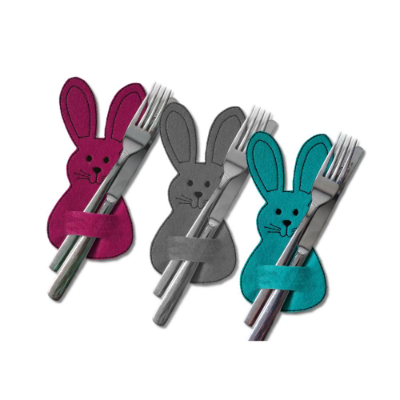 Stickdatei Bestecktasche Rahmen 13 cm x 18 cm, Ostern, Osterhase, Dekoration, Tisch