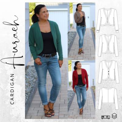 Ebook PDF Schnittmuster Damen Cardigan AURACH Gr. 34-54