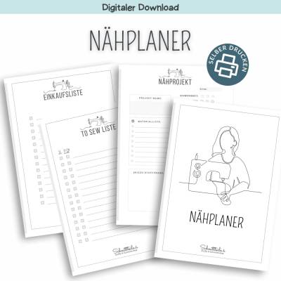 Digitaler Nähplaner zum Ausdrucken | To Sew Liste & Einkaufsliste für Stoffe