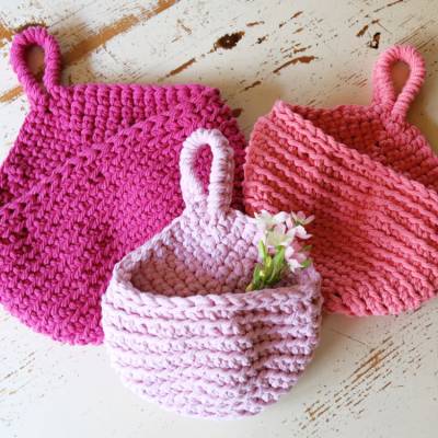 Hänge-Körbe - aus Makramee-Garn - Häkelanleitung