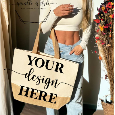 Jutetasche Mockup für Designer, Jute Bag Mockup Tote Mockup Shopping Bag Mockups Shopping Tote Mock Up Tasche
