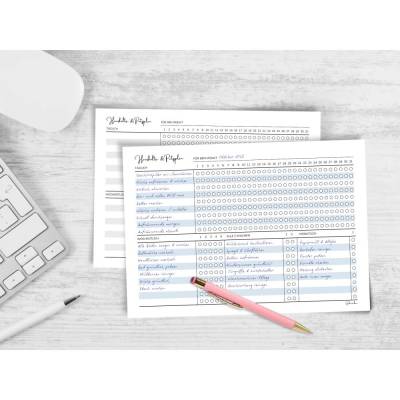 Haushaltsplan & Putzplan PDF | A4 Putzliste zum Ausdrucken | Monatsübersicht für tägliche und wöchentliche Aufgaben