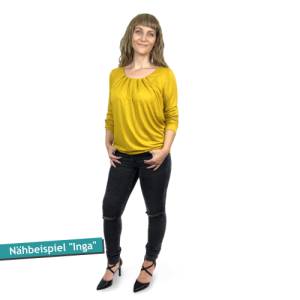 PDF Schnittmuster mit Ebenen Oberteil Inga (Longsleeve & T-Shirt) mit Falten, Gr. 32-54 | e-Book Damen Top Schnitt, Näha Bild 5