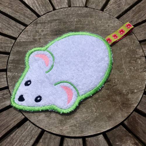 SpülPad Maus Stickdatei ITH 13x18 cm Waschpad Spülpad Spüllappen Spültuch nachhaltig