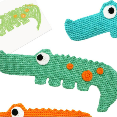 Krokodil - Flachtier, Greifling - Häkelanleitung