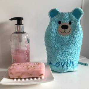 Bärli-Waschlappen Stickdatei  ITH 16x26 Bär Teddy Waschhandschuh Bild 3