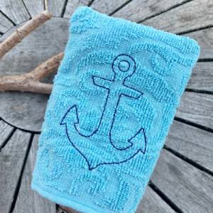 Anker-Waschlappen Stickdatei  ITH 13x18 Waschhandschuh Geschenk maritim Meer Urlaub Meerweh Strandliebe Bild 4
