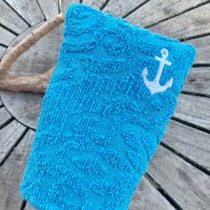 Anker-Waschlappen Stickdatei  ITH 13x18 Waschhandschuh Geschenk maritim Meer Urlaub Meerweh Strandliebe Bild 5