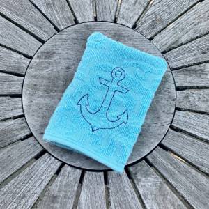 Anker-Waschlappen Stickdatei  ITH 13x18 Waschhandschuh Geschenk maritim Meer Urlaub Meerweh Strandliebe Bild 7