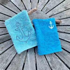 Anker-Waschlappen Stickdatei  ITH 13x18 Waschhandschuh Geschenk maritim Meer Urlaub Meerweh Strandliebe Bild 9