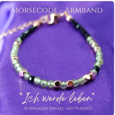 Morsecode Armband als Mutmacher beim Kampf gegen Brustkrebs, Geschenk für Krebspatient