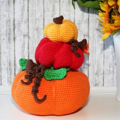 Kürbis-Stapel - Türstopper - Häkelanleitung