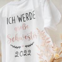 Plotterdatei Schwangerschaftsverkündung, Plotterdatei bald große Schwester, Geschwistershirts, Schwangerschaft, Baby Bild 5