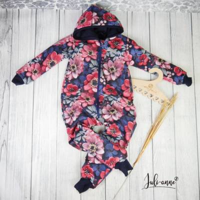 Overall Softshell XL Blumen Blau Koralle #Sommer #Übergang #Winter