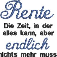 Stickdatei Spruch Rente – Vollstickdatei für den Ruhestand Bild 4
