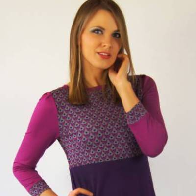 Kleid AVA Lila-Fuchsia-Retro