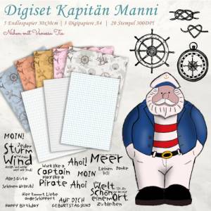 Digiset Kapitän Manni Printables Printfile JPG PNG Bild 1