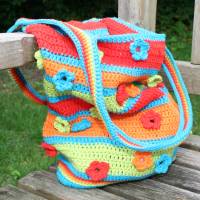 Tasche - Blümchen mit Durchblick - Häkelanleitung Bild 10