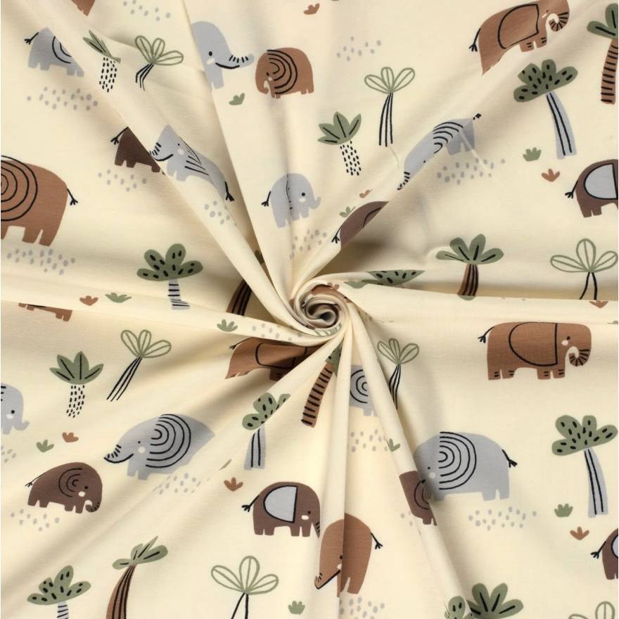 Stoffpaket Jersey Mit Elefanten MAGAM-Stoffe 